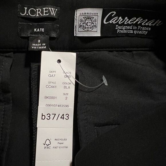 J. Crew Kate straight-leg pant in four-season stretch Black Size 2 NWT CC441 - Picture 8 of 10